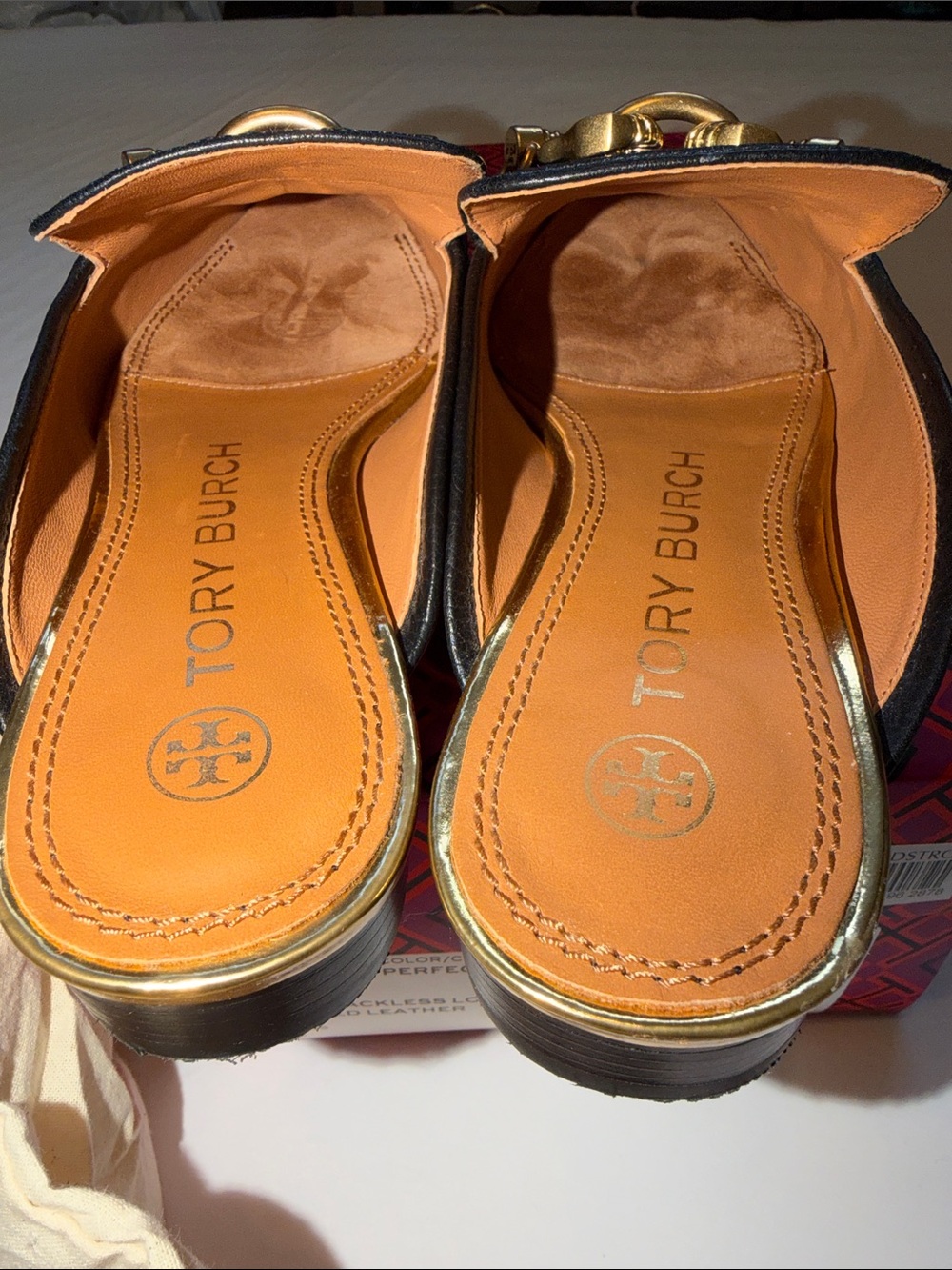 Tory Burch Jessa Backless Loafer Leather Black size 6 - Picture 11 of 12